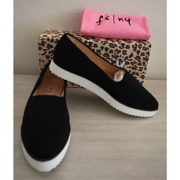 FS/NY French Sole 104296 Women's Sz 9M Black Elastic Joma Ballet Flats - Picture 1 of 9